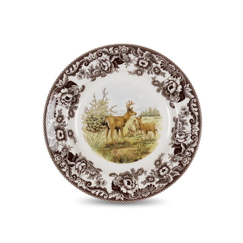 Spode Woodland American Wildlife Mule Deer Dinner Plate - Rustic Earthenware Tableware, 10.5" Collectible Plate for Holiday Dining, Dishwasher, Microwave, Oven Safe - Made in England - Image 1